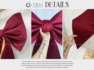 Nơ đỏ vải nhung xịn 2 cánh đuôi xéo dài cỡ lớn [Đứng form - Nhiều cỡ] PK-NO-12